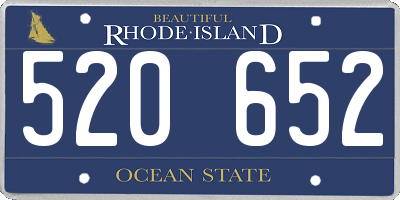 RI license plate 520652