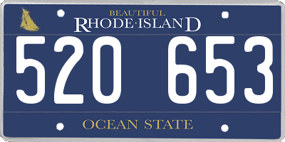 RI license plate 520653