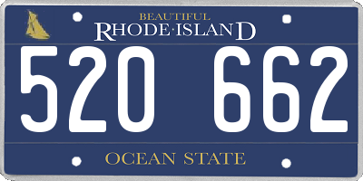 RI license plate 520662