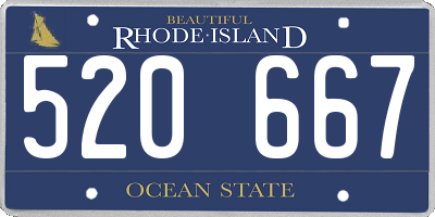 RI license plate 520667