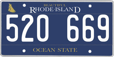 RI license plate 520669