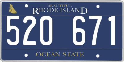 RI license plate 520671
