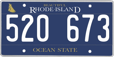 RI license plate 520673