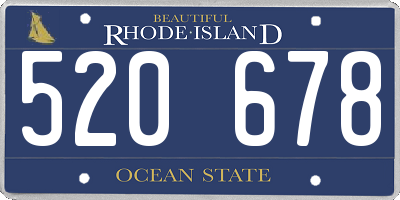 RI license plate 520678