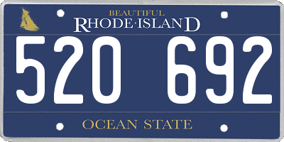 RI license plate 520692