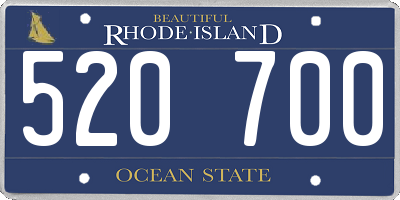 RI license plate 520700