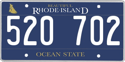 RI license plate 520702