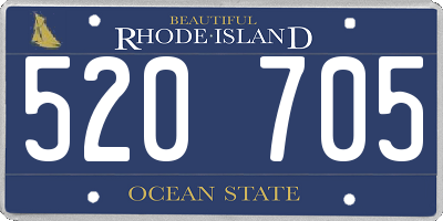 RI license plate 520705