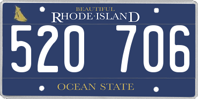 RI license plate 520706