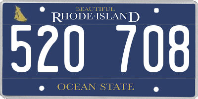 RI license plate 520708