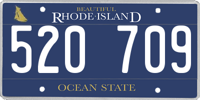 RI license plate 520709