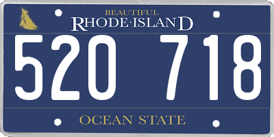 RI license plate 520718