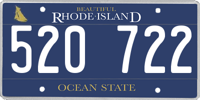RI license plate 520722