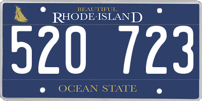 RI license plate 520723