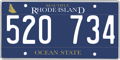 RI license plate 520734
