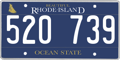 RI license plate 520739