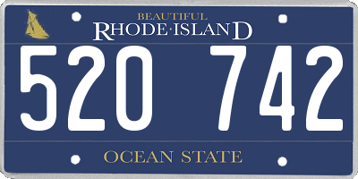 RI license plate 520742