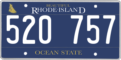 RI license plate 520757