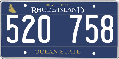 RI license plate 520758