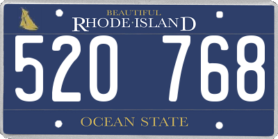 RI license plate 520768