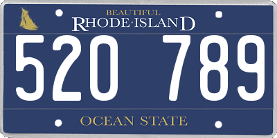 RI license plate 520789