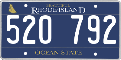 RI license plate 520792