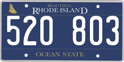 RI license plate 520803