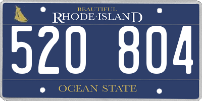 RI license plate 520804