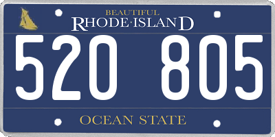 RI license plate 520805