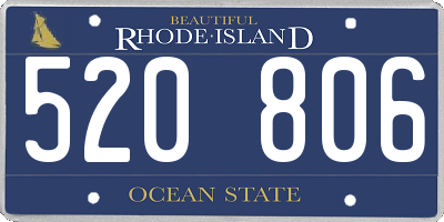 RI license plate 520806