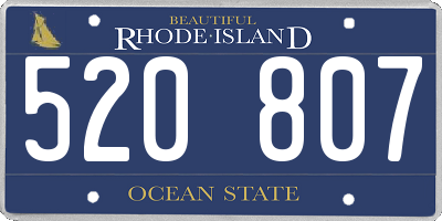 RI license plate 520807