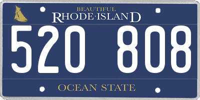 RI license plate 520808