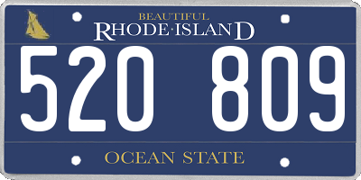 RI license plate 520809