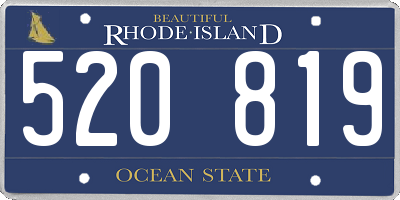 RI license plate 520819