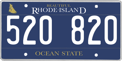 RI license plate 520820