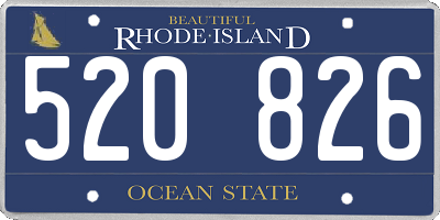 RI license plate 520826