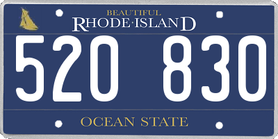 RI license plate 520830
