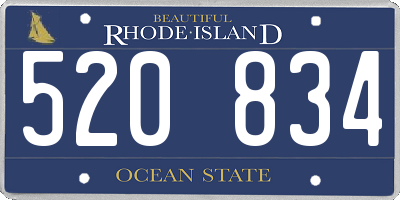 RI license plate 520834