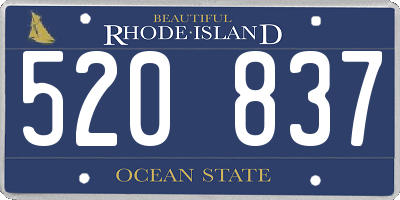 RI license plate 520837