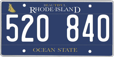 RI license plate 520840