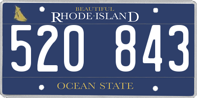 RI license plate 520843