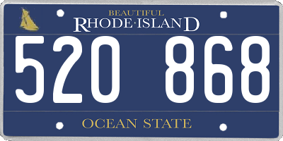 RI license plate 520868