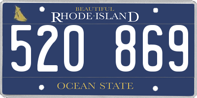 RI license plate 520869
