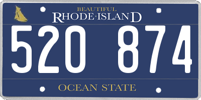 RI license plate 520874