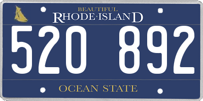 RI license plate 520892