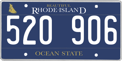 RI license plate 520906