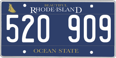 RI license plate 520909