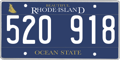 RI license plate 520918