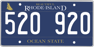 RI license plate 520920