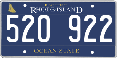 RI license plate 520922